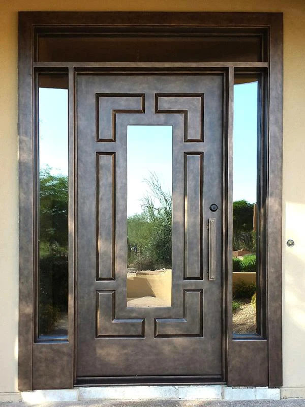 Iron Single Door With Transom And Sidelites 002