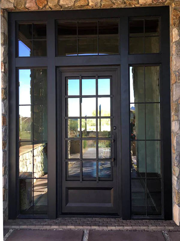 Iron Single Door With Transom And Sidelites 004