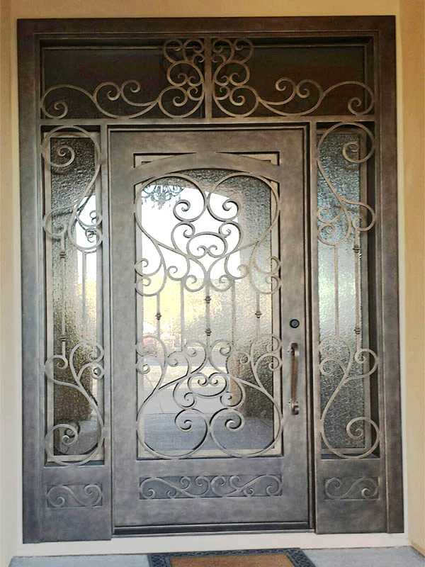 Iron Single Door With Transom And Sidelites 005